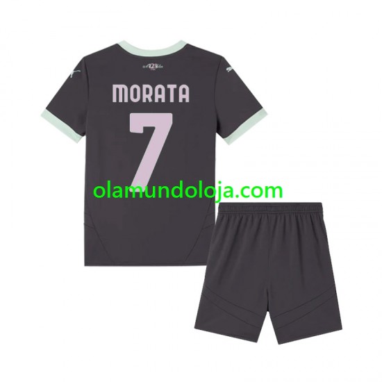 Camisola AC Milan Morata 7 Criança Equipamento Terceiro 2024-2025 Manga Curta